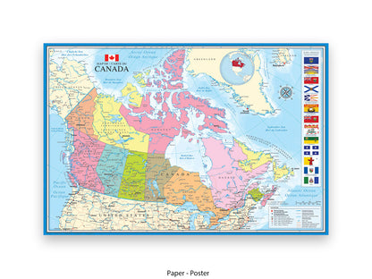 Canada Map Of Carte Du Canada Poster