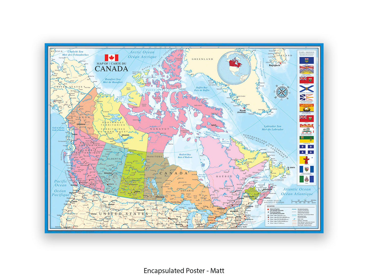 Canada Map Of Carte Du Canada Poster