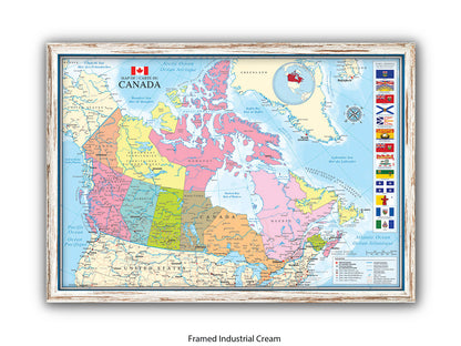 Canada Map Of Carte Du Canada Poster
