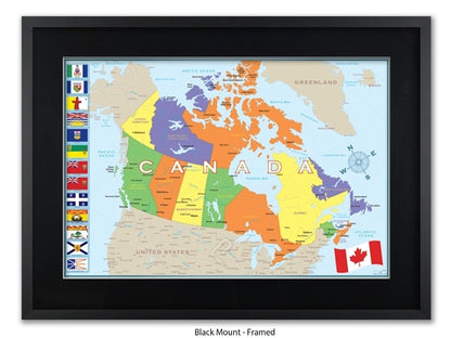 Canada Flags Map Poster