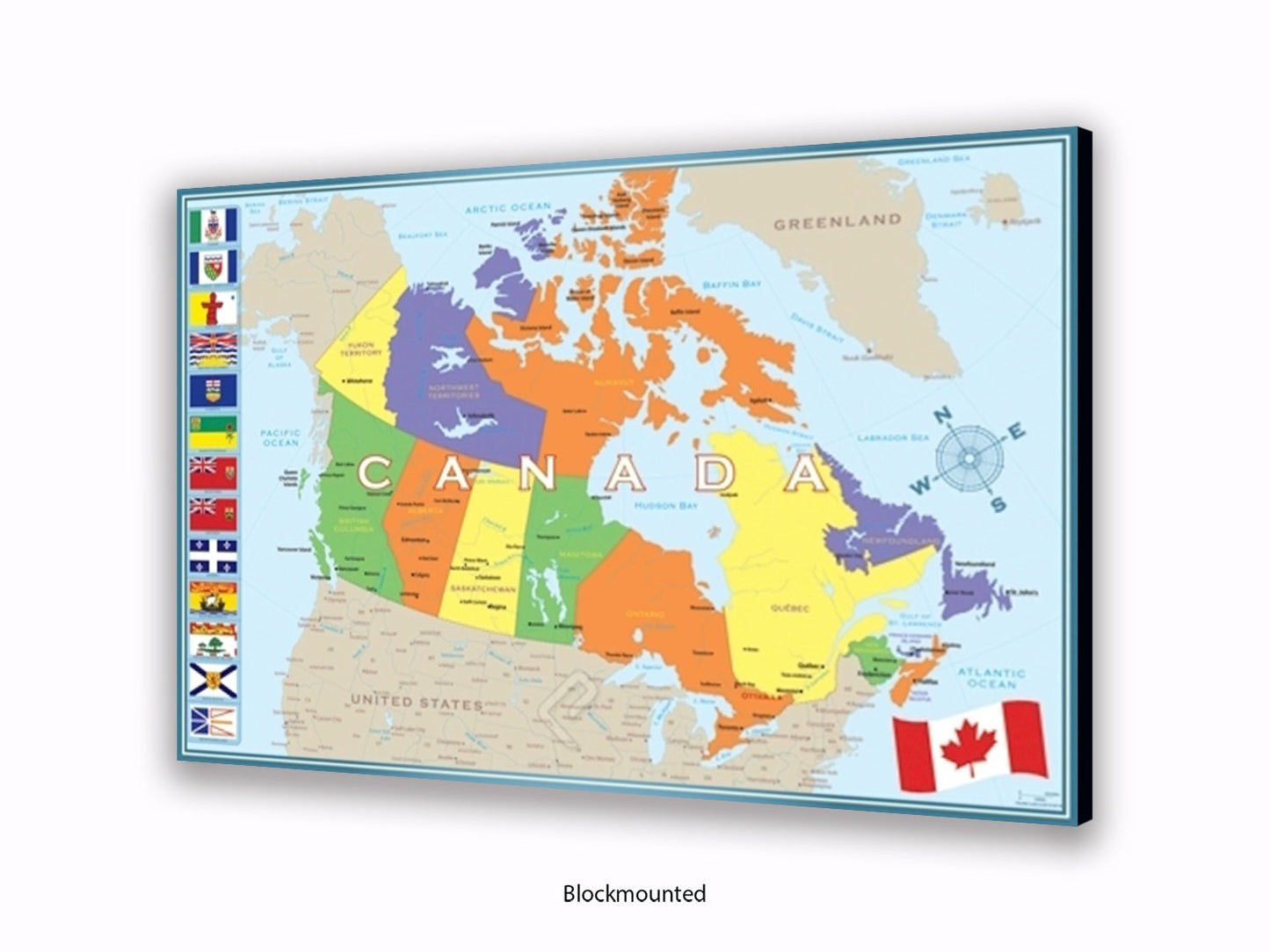 Canada Flags Map Poster