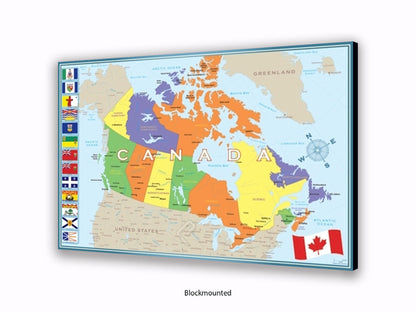 Canada Flags Map Poster