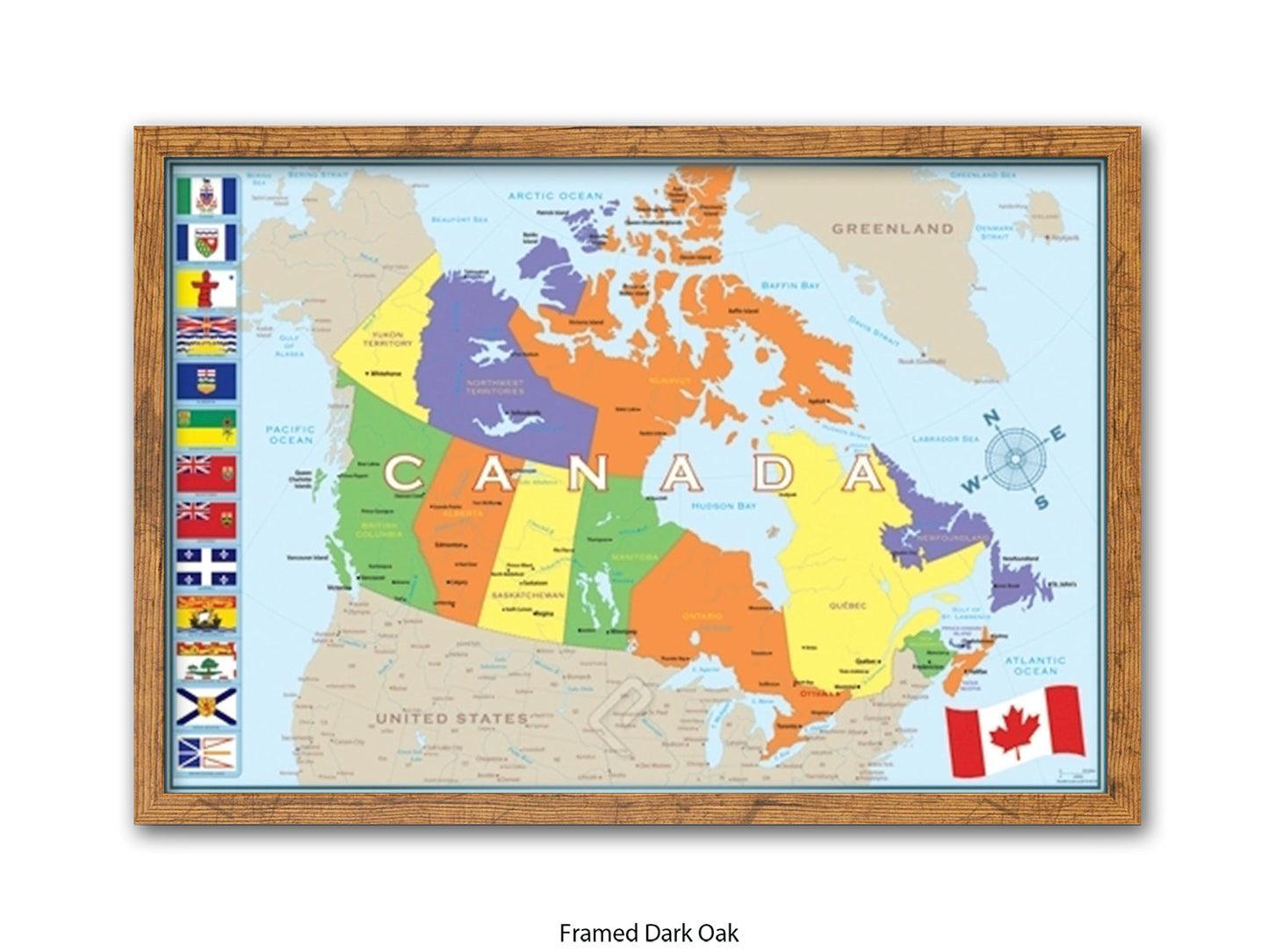 Canada Flags Map Poster
