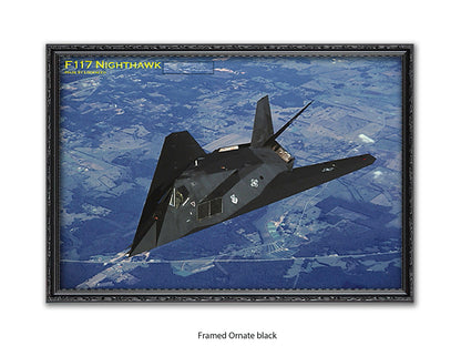 F-117 Nighthawk Stealth Aviation Poster