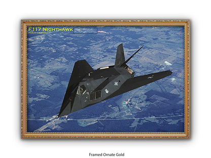 F-117 Nighthawk Stealth Aviation Poster