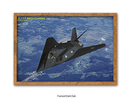 F-117 Nighthawk Stealth Aviation Poster