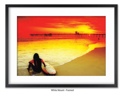 Surfer Ocean Poster Print