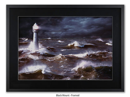 Lighthouse & Waves South Africa Poster