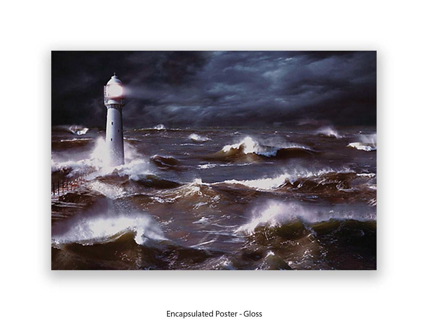 Lighthouse & Waves South Africa Poster
