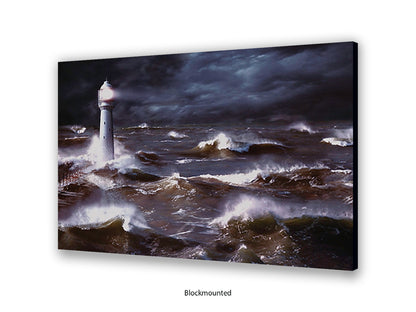 Lighthouse & Waves South Africa Poster
