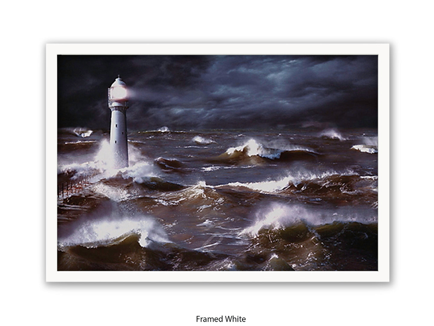 Lighthouse & Waves South Africa Poster