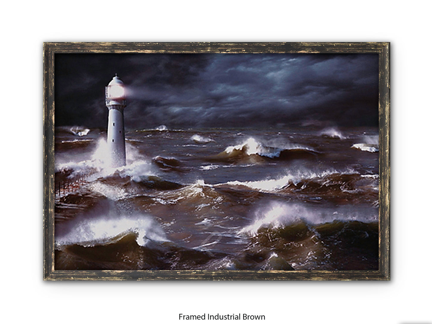 Lighthouse & Waves South Africa Poster