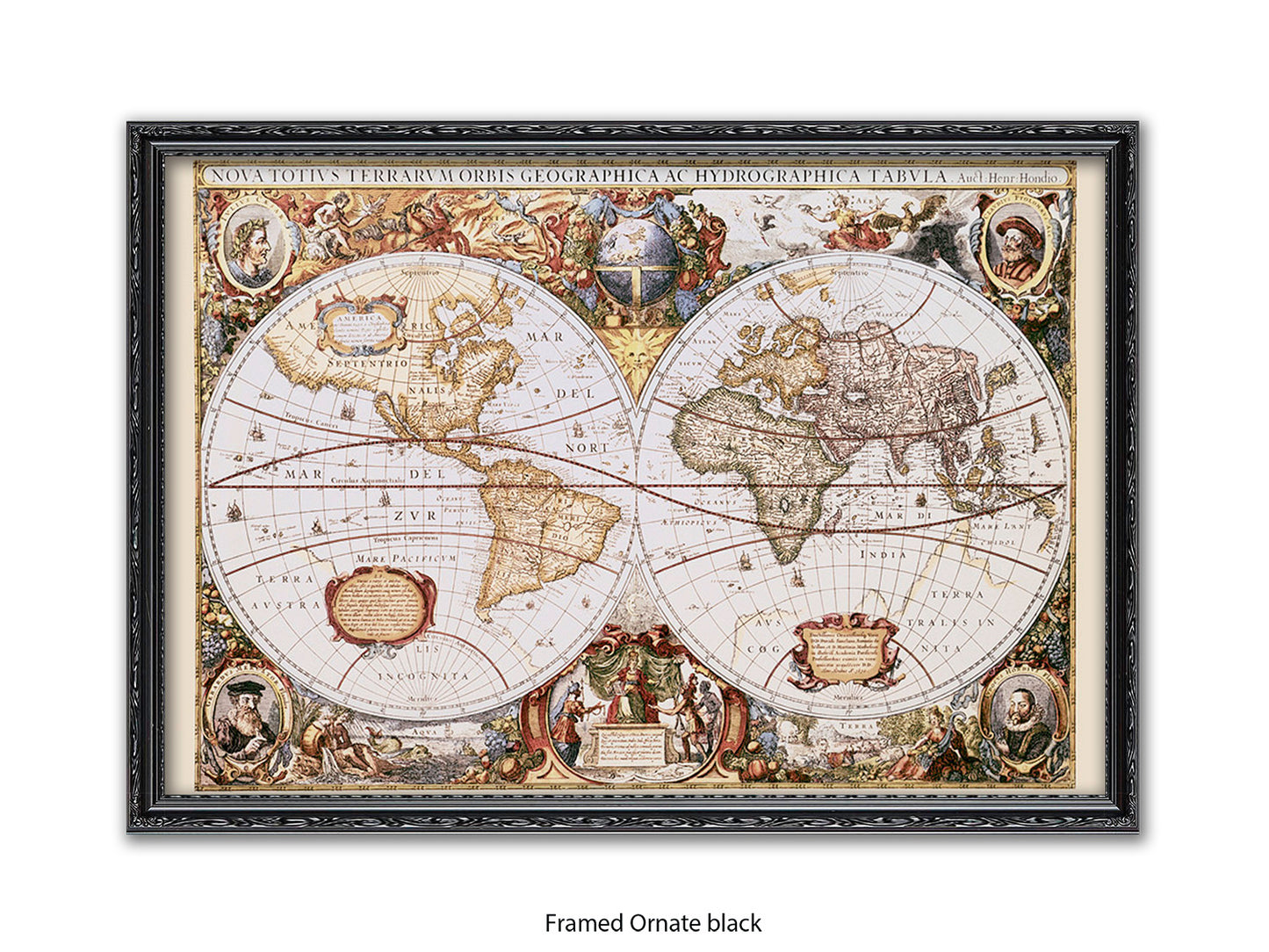World Map | Nova Totivs Terrarvm Orbis | Wall Decor Poster