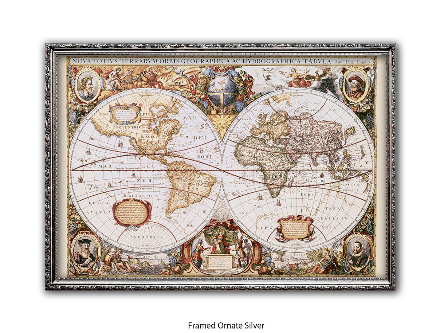 World Map | Nova Totivs Terrarvm Orbis | Wall Decor Poster