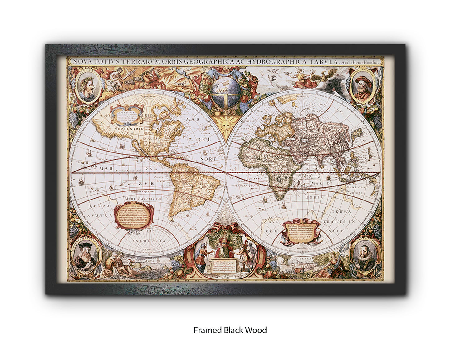World Map | Nova Totivs Terrarvm Orbis | Wall Decor Poster