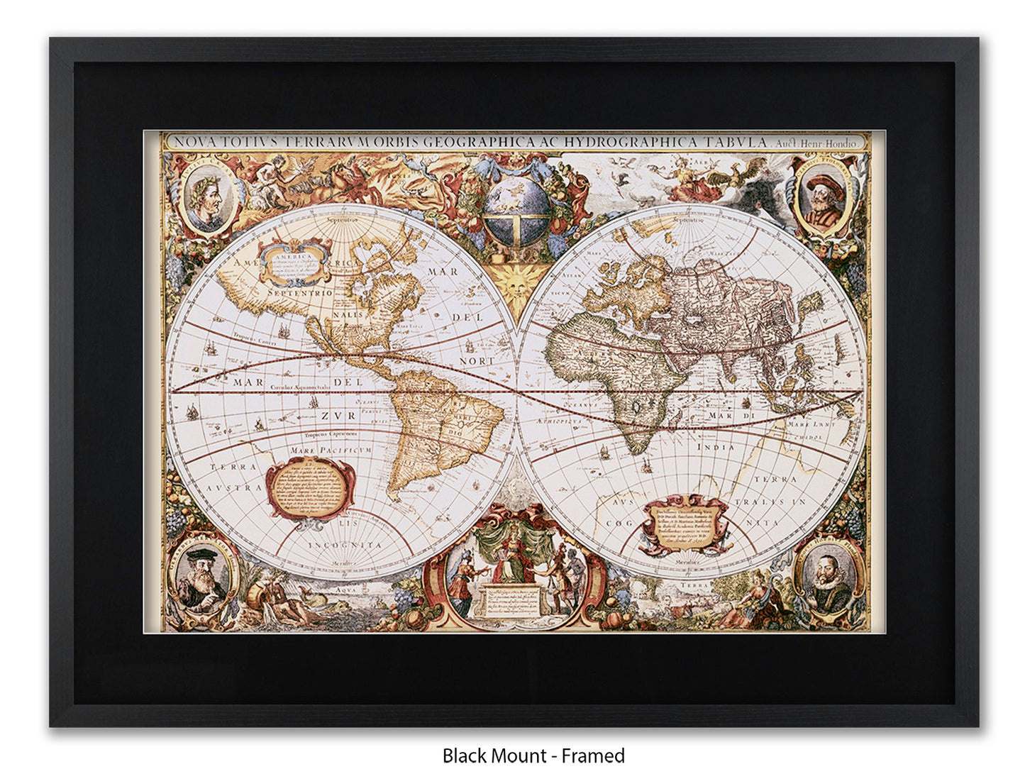 World Map | Nova Totivs Terrarvm Orbis | Wall Decor Poster