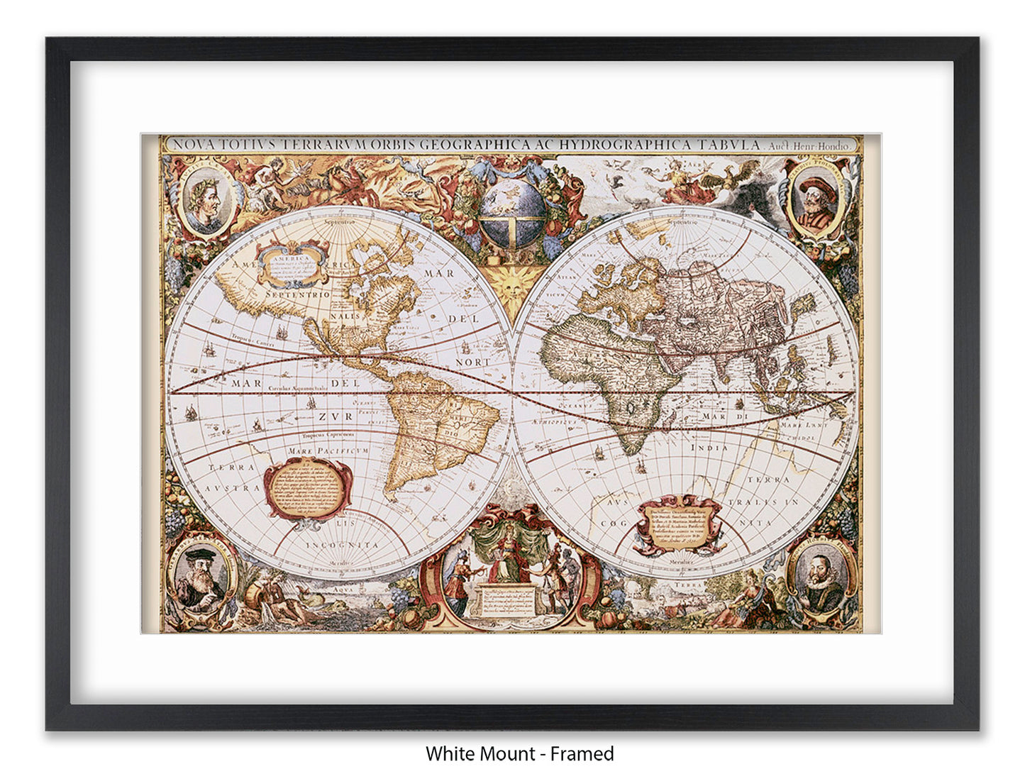 World Map | Nova Totivs Terrarvm Orbis | Wall Decor Poster
