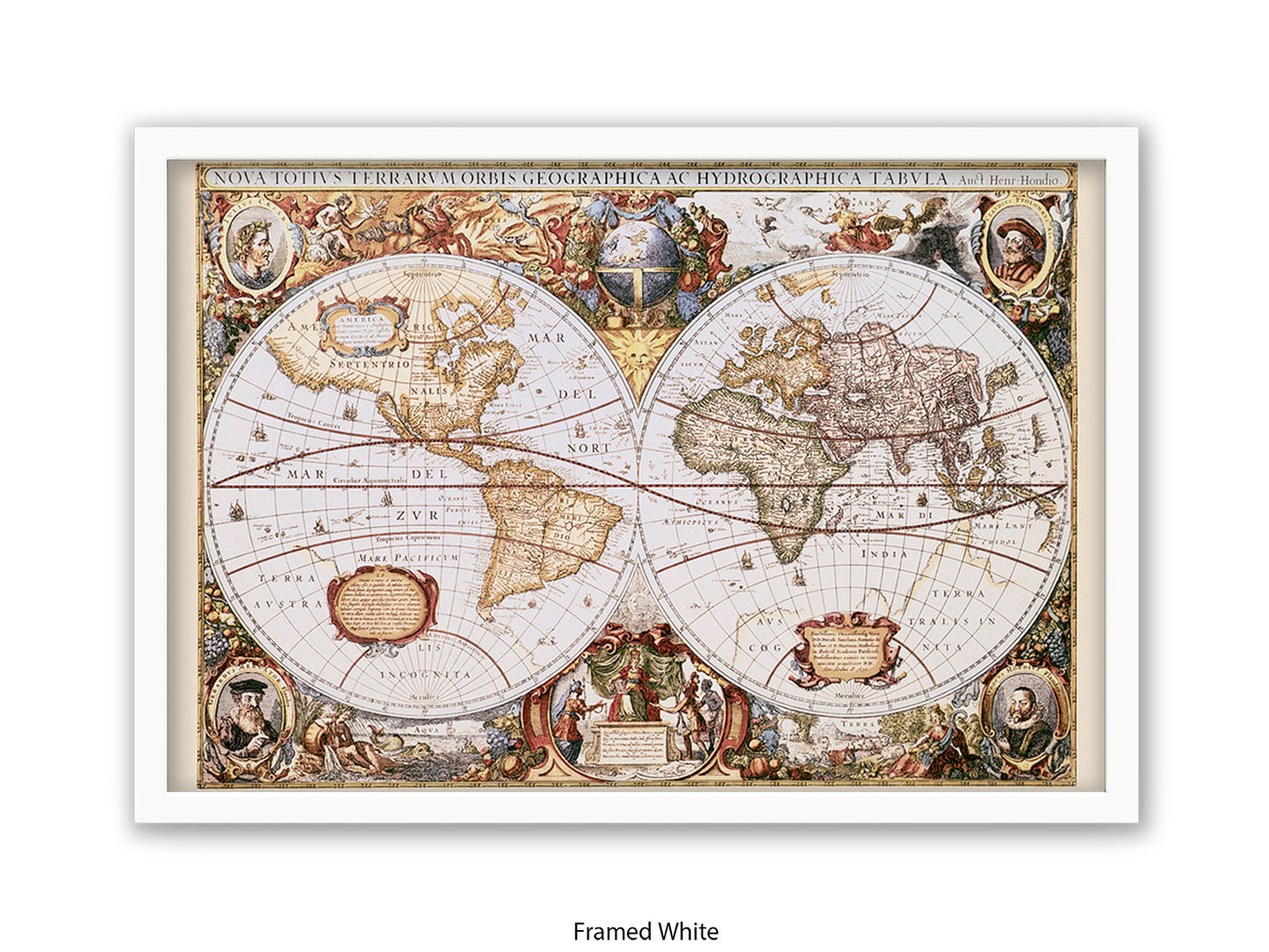 World Map | Nova Totivs Terrarvm Orbis | Wall Decor Poster