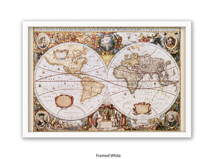 World Map | Nova Totivs Terrarvm Orbis | Wall Decor Poster