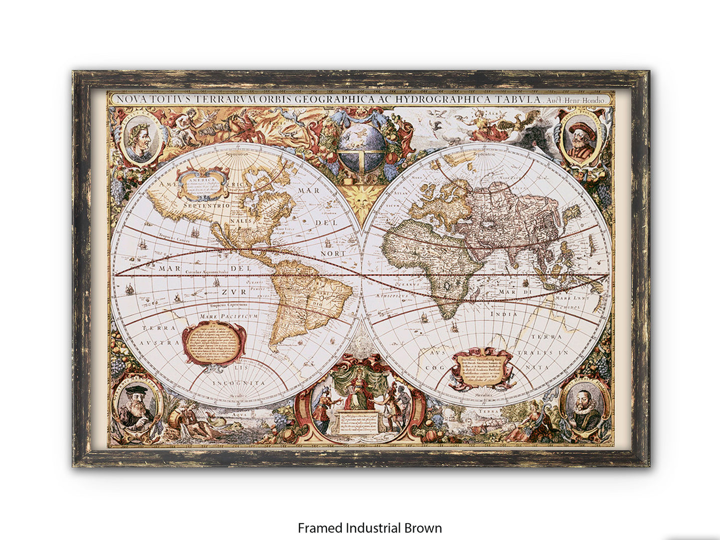 World Map | Nova Totivs Terrarvm Orbis | Wall Decor Poster