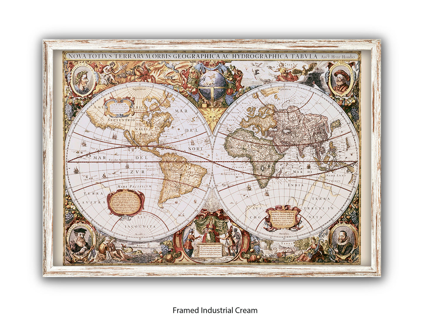 World Map | Nova Totivs Terrarvm Orbis | Wall Decor Poster