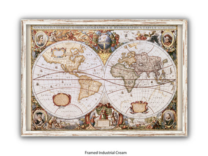 World Map | Nova Totivs Terrarvm Orbis | Wall Decor Poster