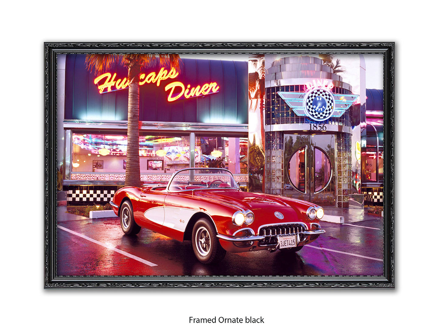 Corvette 1958 Diner Retro Car Poster