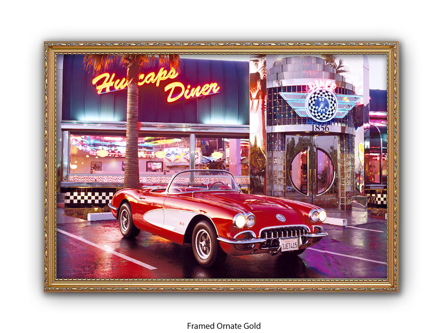 Corvette 1958 Diner Retro Car Poster