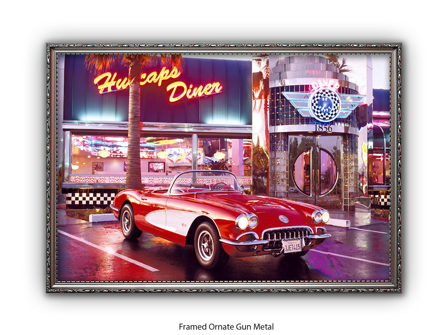 Corvette 1958 Diner Retro Car Poster