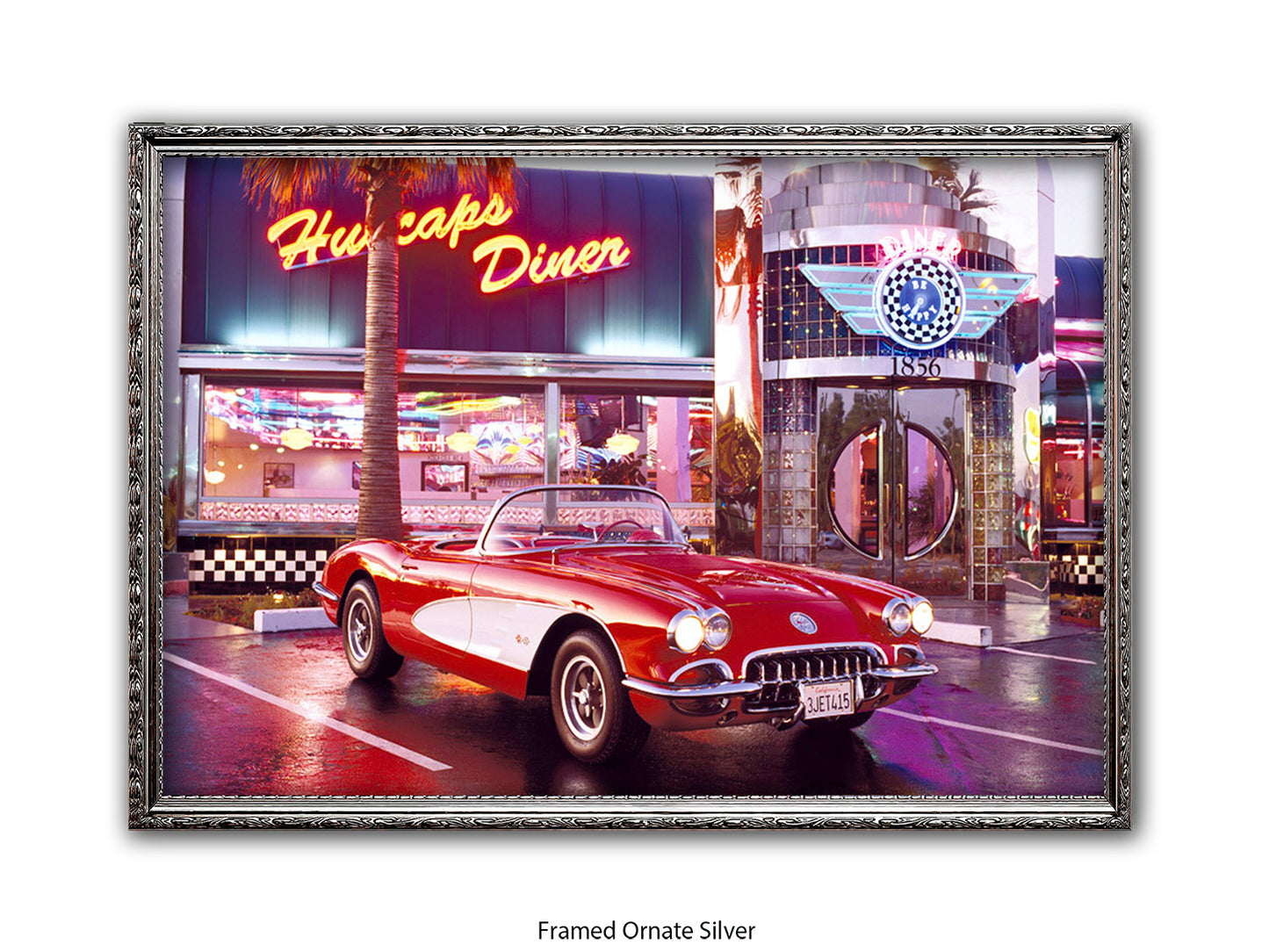 Corvette 1958 Diner Retro Car Poster