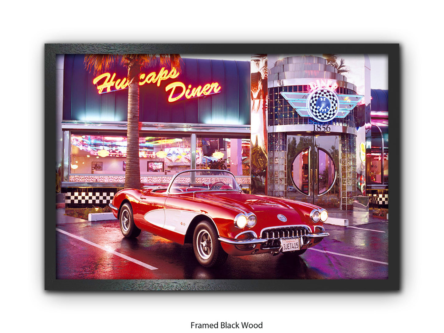 Corvette 1958 Diner Retro Car Poster