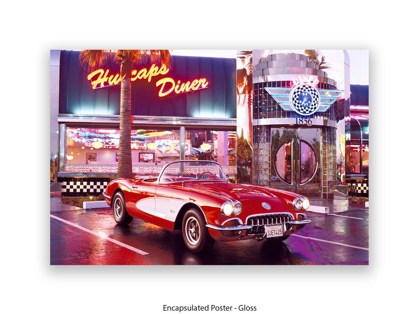 Corvette 1958 Diner Retro Car Poster