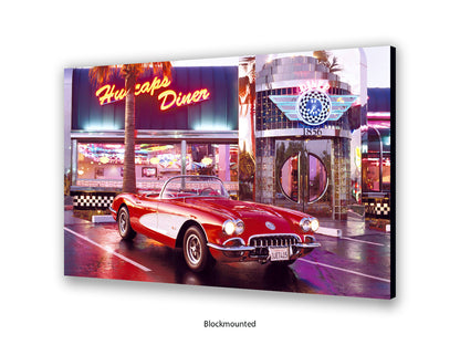 Corvette 1958 Diner Retro Car Poster
