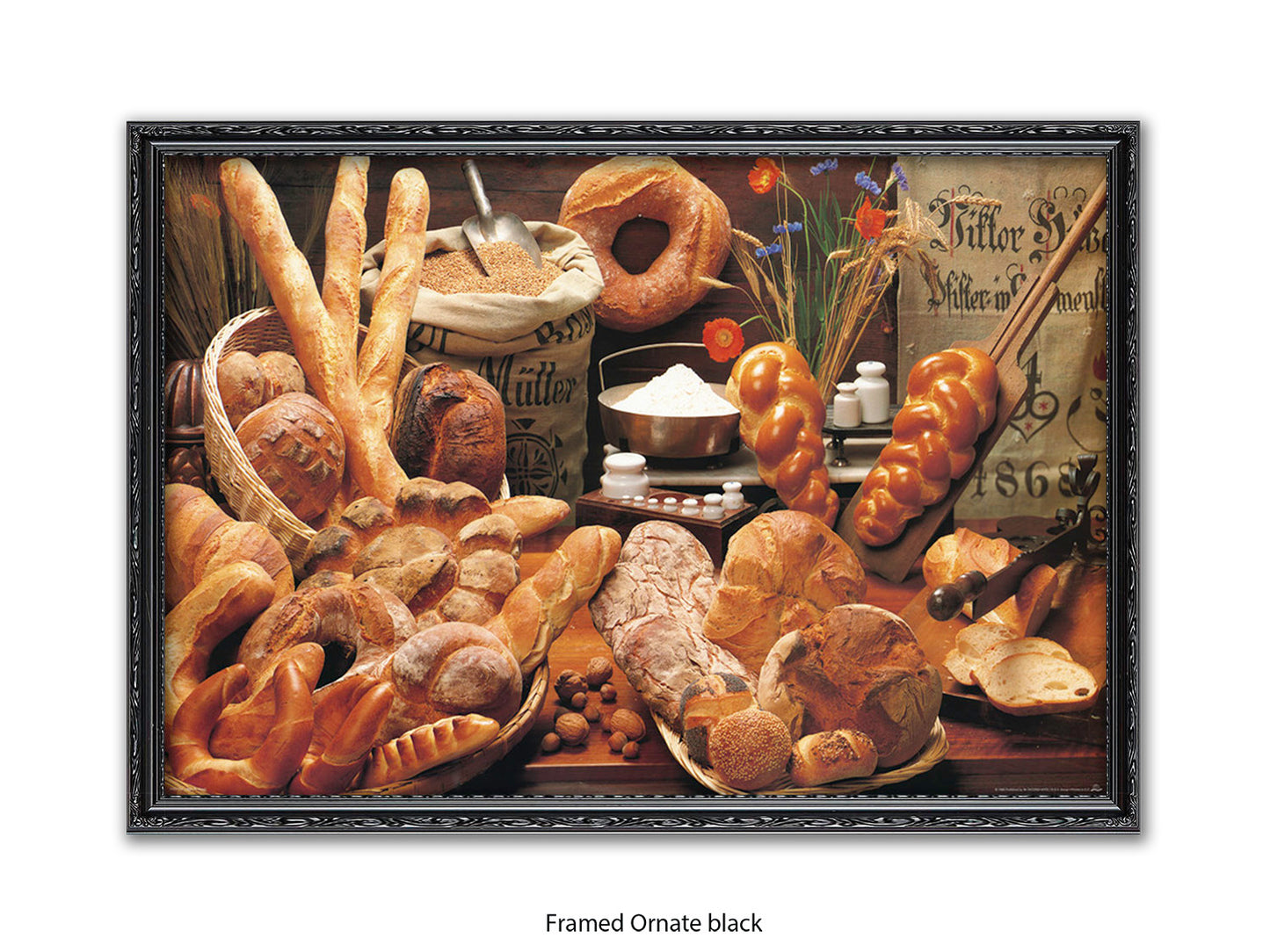 Italian Bread Kitchen Food Art Poster