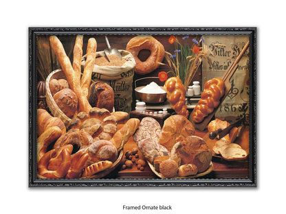 Italian Bread Kitchen Food Art Poster