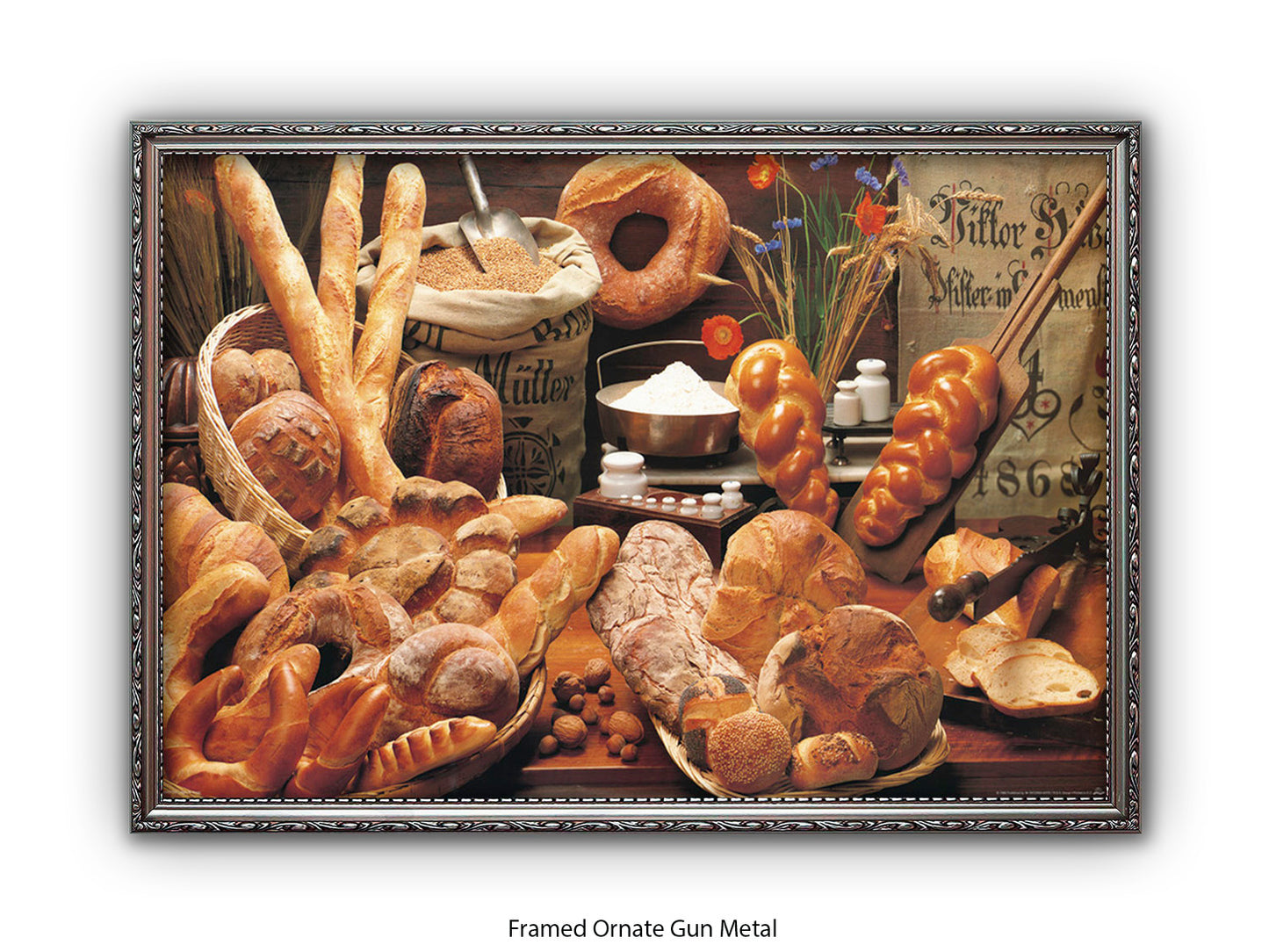 Italian Bread Kitchen Food Art Poster