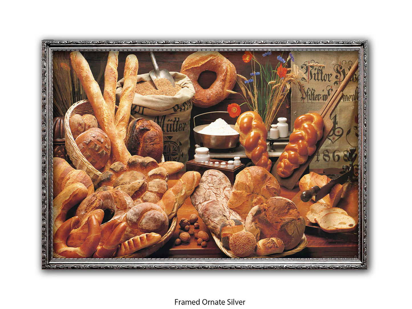 Italian Bread Kitchen Food Art Poster