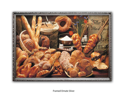Italian Bread Kitchen Food Art Poster