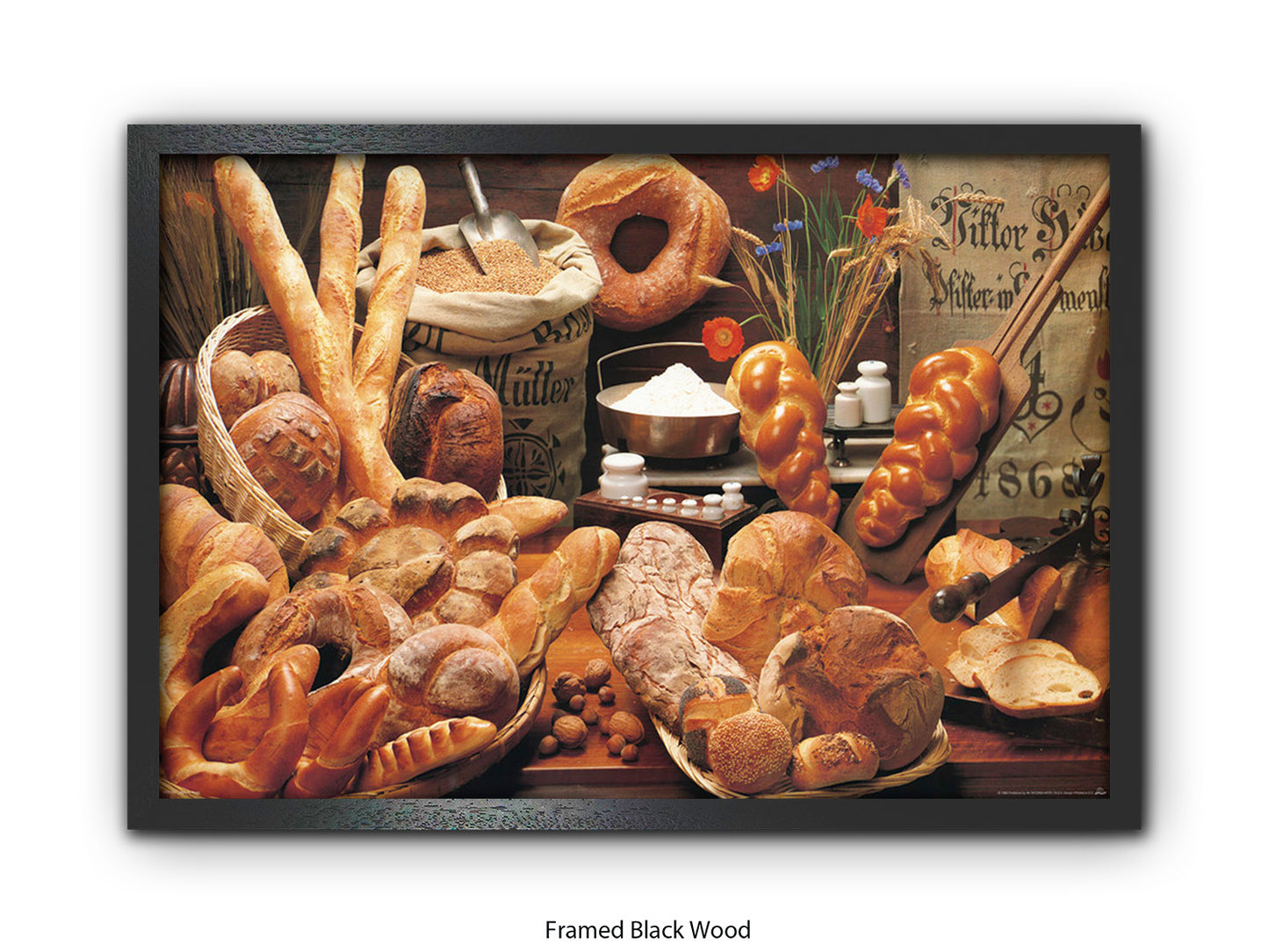 Italian Bread Kitchen Food Art Poster
