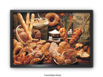 Italian Bread Kitchen Food Art Poster