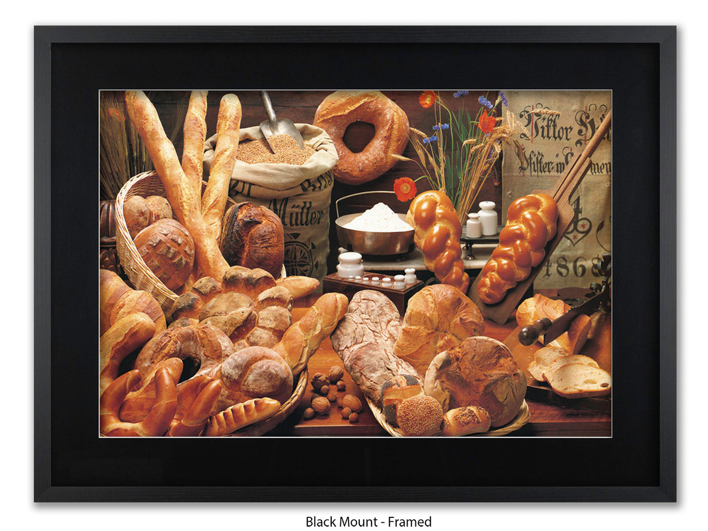 Italian Bread Kitchen Food Art Poster