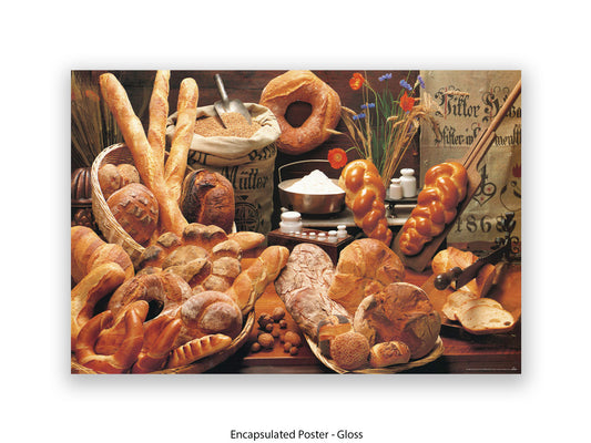 Italian Bread Kitchen Food Art Poster