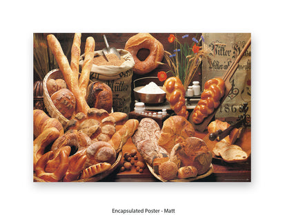 Italian Bread Kitchen Food Art Poster