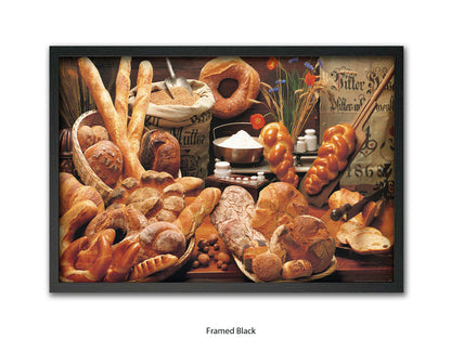 Italian Bread Kitchen Food Art Poster