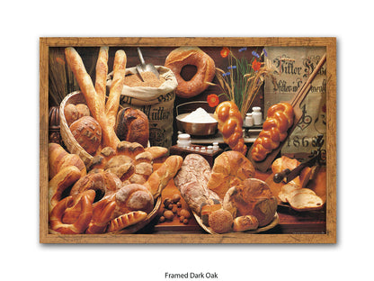 Italian Bread Kitchen Food Art Poster