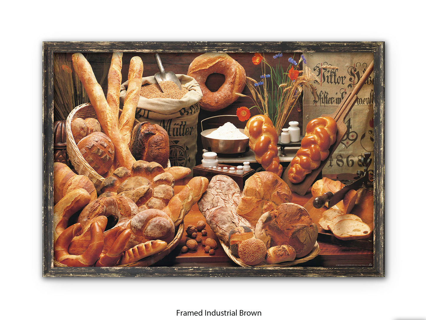 Italian Bread Kitchen Food Art Poster
