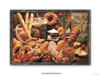 Italian Bread Kitchen Food Art Poster