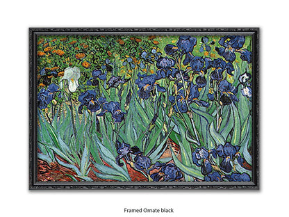 Irises by Van Gogh Poster Print | Vincent Van Gogh Wall Art | Classic Post-Impressionist Botanical Print | Purple Iris Garden Artwork