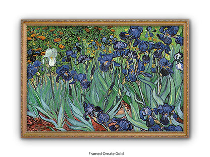 Irises by Van Gogh Poster Print | Vincent Van Gogh Wall Art | Classic Post-Impressionist Botanical Print | Purple Iris Garden Artwork