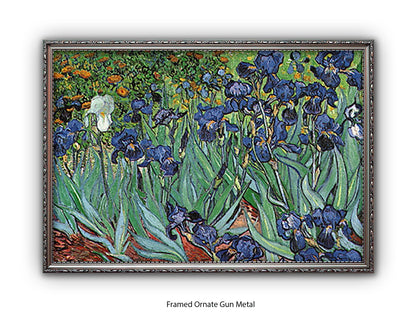 Irises by Van Gogh Poster Print | Vincent Van Gogh Wall Art | Classic Post-Impressionist Botanical Print | Purple Iris Garden Artwork